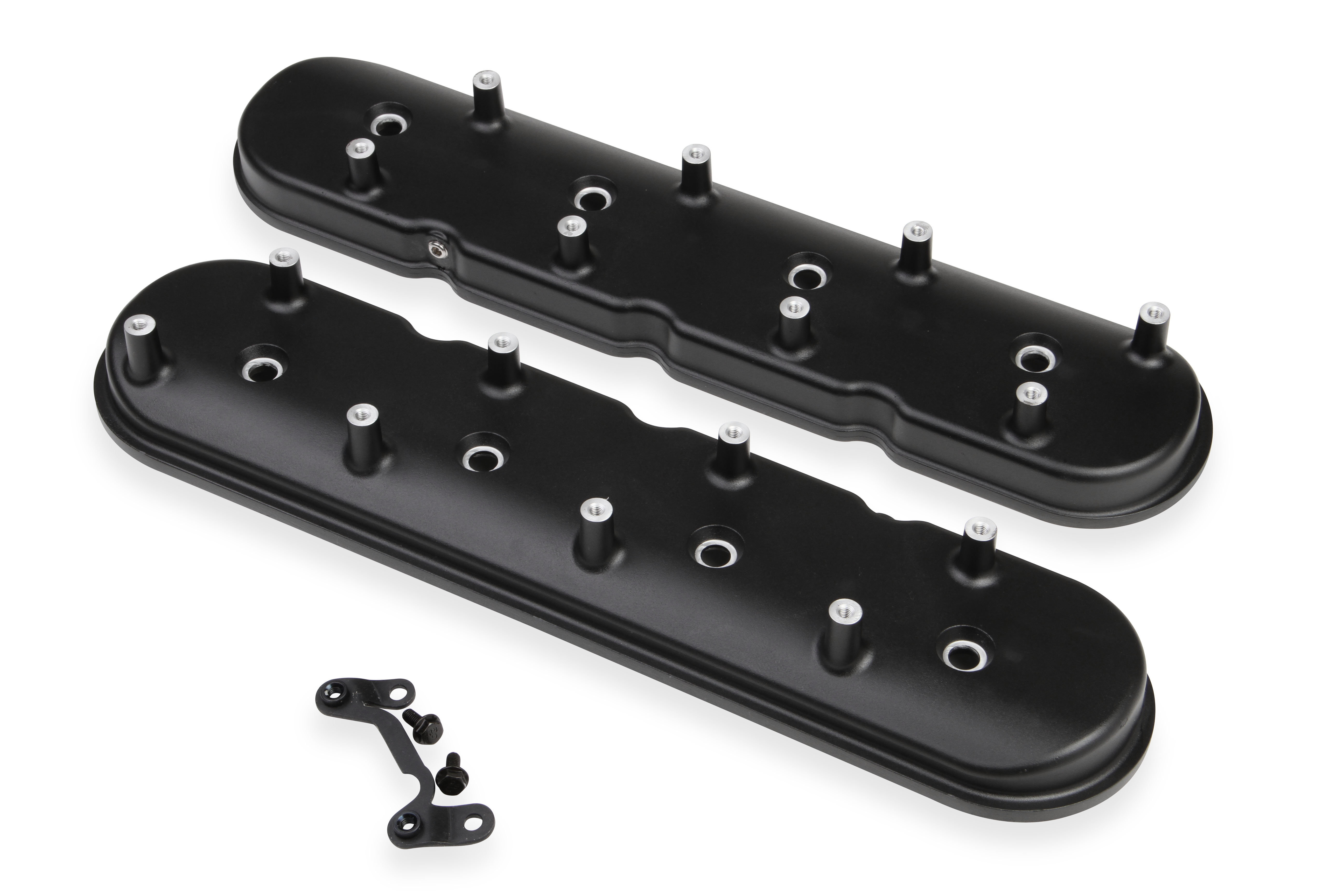 Holley LS Valve Cover - Black Krinkle (For Dry Sump Applications)