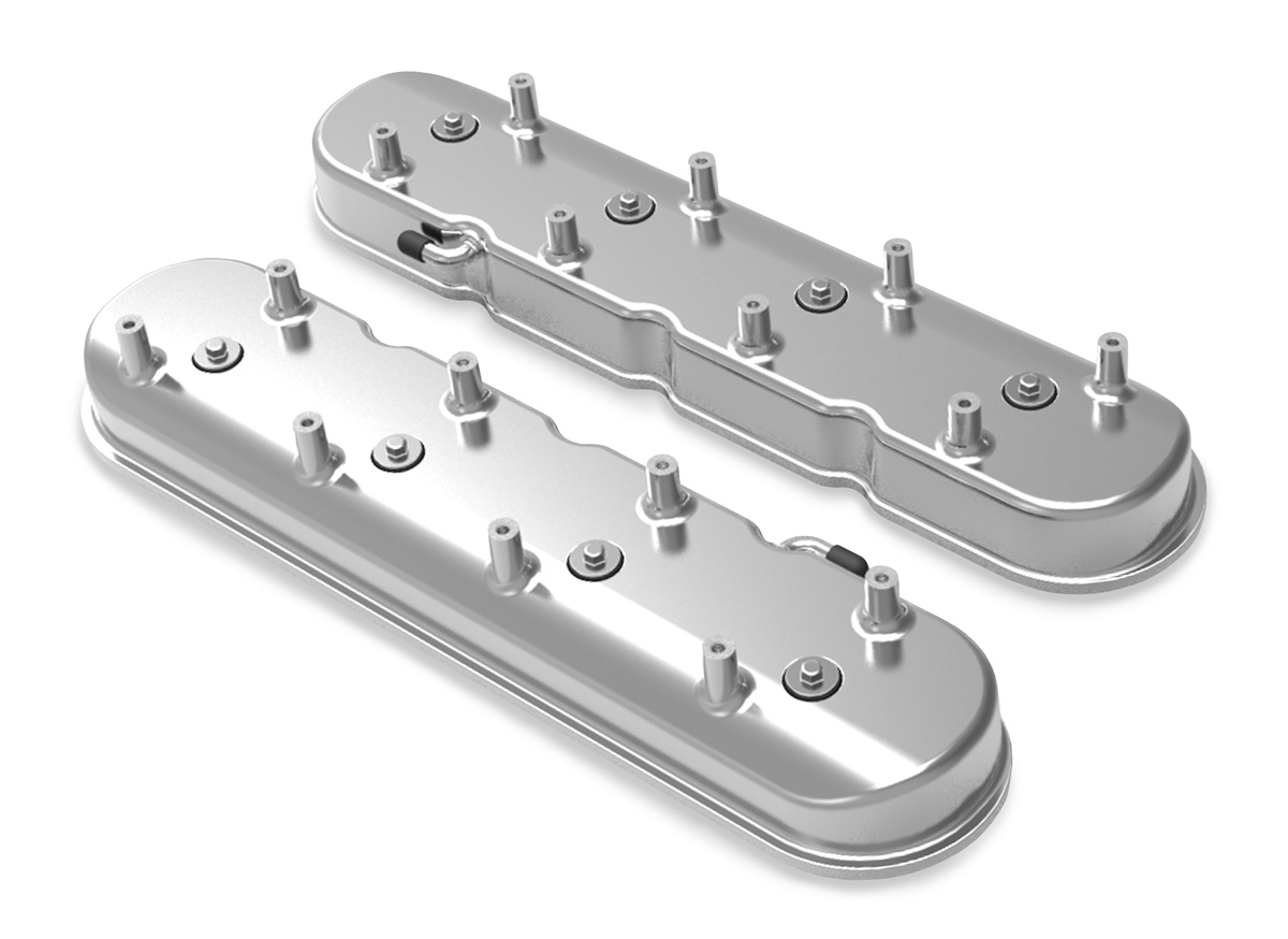 Holley LS Tall Valve Cover - Polished Finish (For Dry Sump Applications)