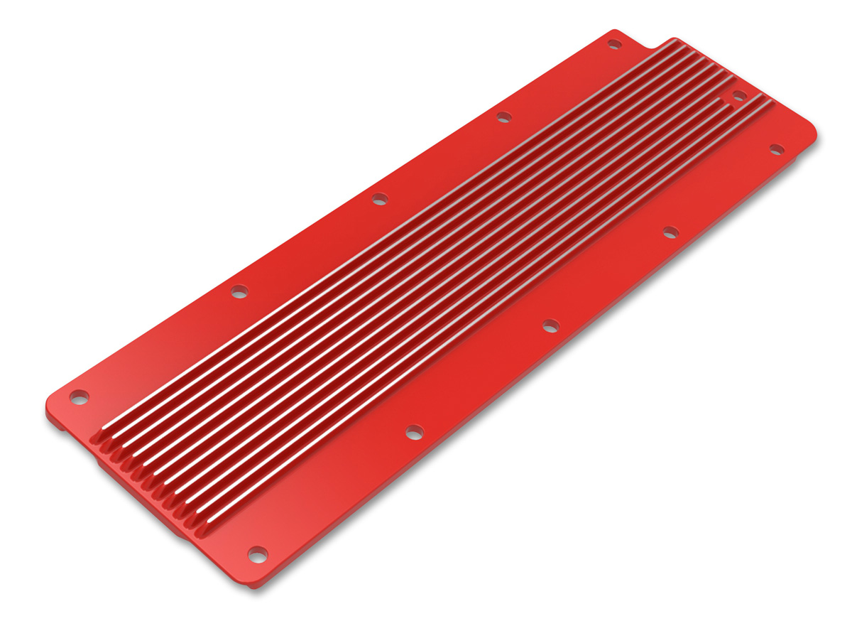 LS2/LS3/LS7/LSX Holley Finned Valley Cover - Gloss Red Finish