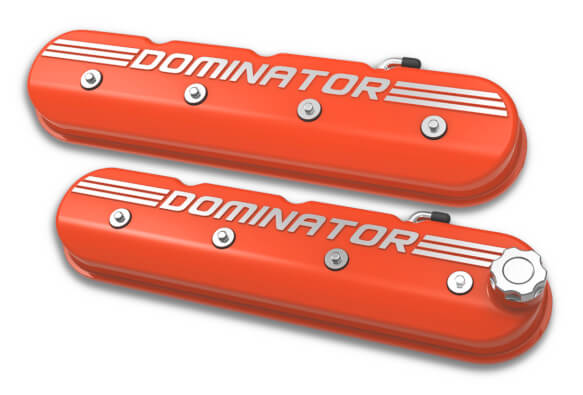Holley Tall LS Dominator Valve Covers - Factory Orange